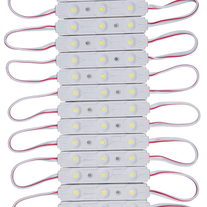 Q QINGCHEN 200pcs Daylight White 6500K Injection 0.72W 12 Volt DC LED Module for Signs 2835 SMD 3 LEDs Waterproof Decorative Light for Letter Advertising Signs with Tape Adhesive Backside - Image 1